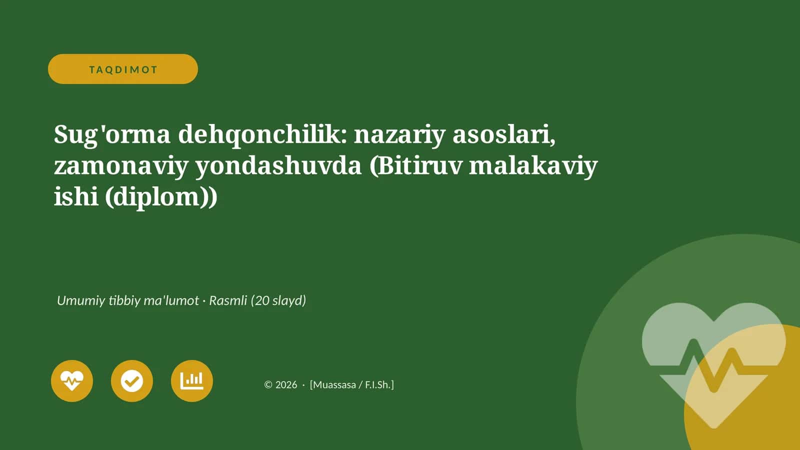 Sug'orma dehqonchilik: nazariy asoslari, zamonaviy yondashuvda (Bitiruv malakaviy ishi (diplom)) 1