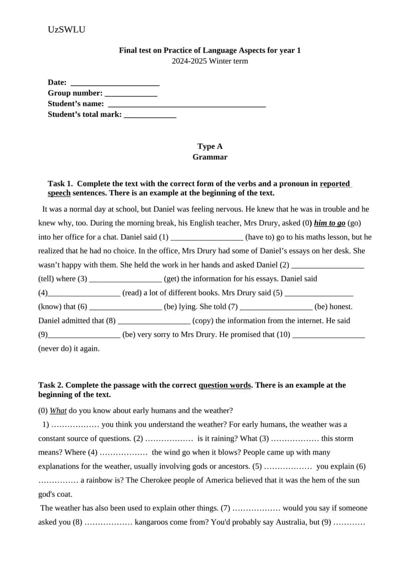 Practice of Language Aspects 1