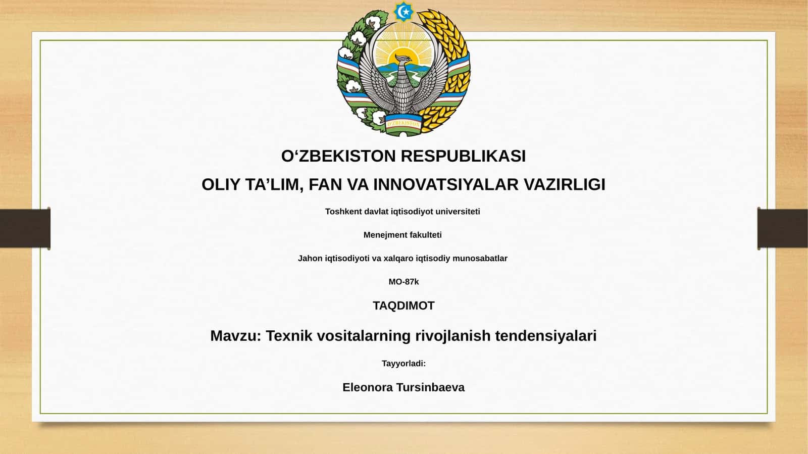 Texnik vositalarning rivojlanish tendensiyalari 1