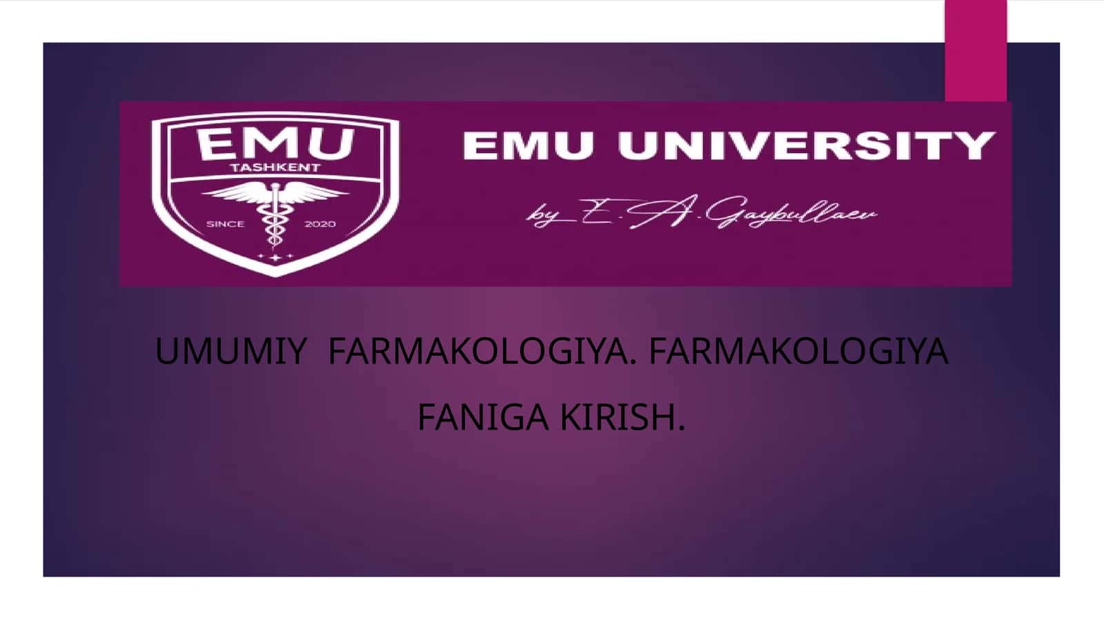 Umumiy farmakologiya 1