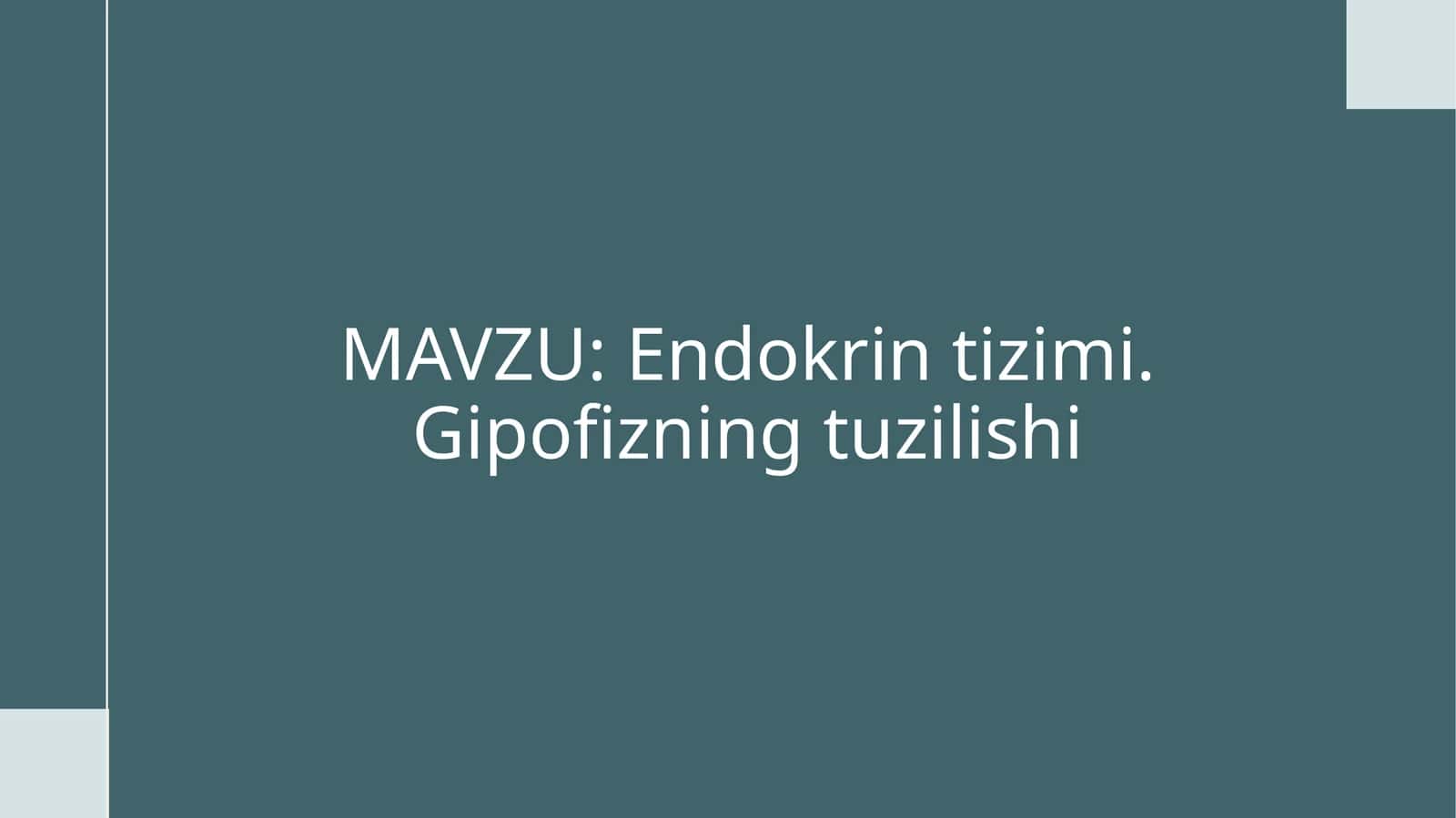 Endokrintizimi.Gipofizningtuzilishi 1