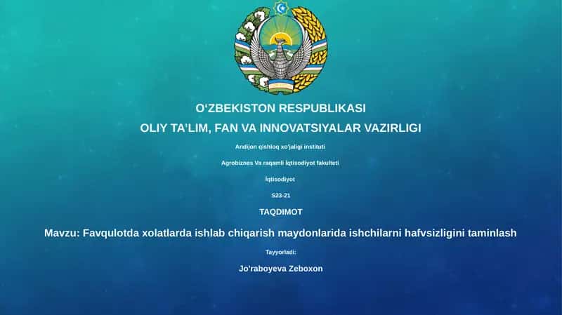 Xavf-xatarni baholash va oldini olish 1
