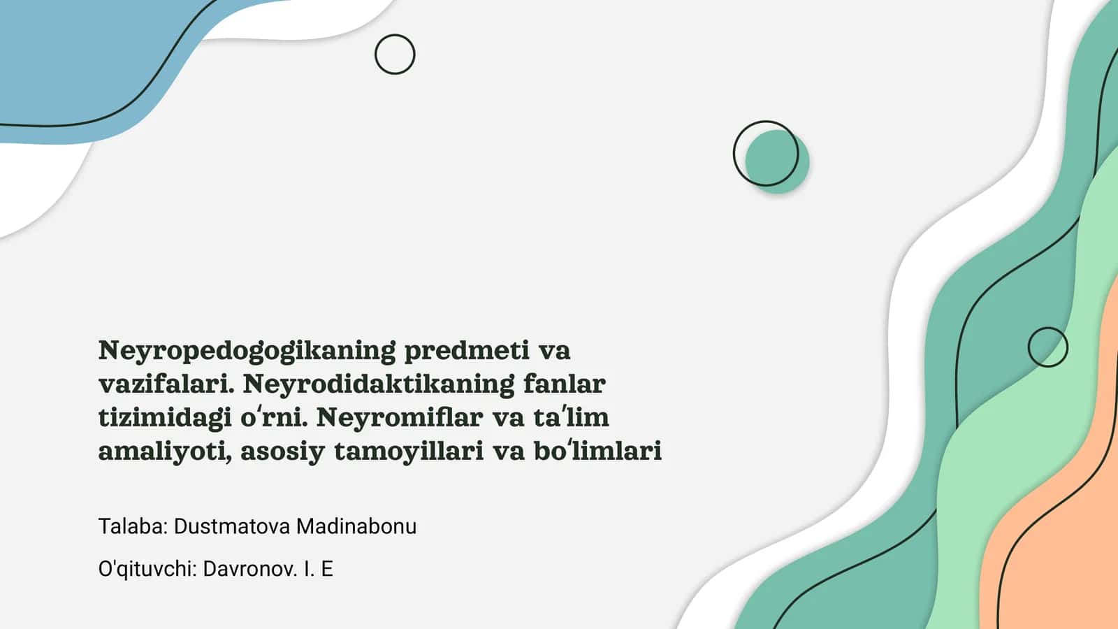 Neyropedagogikaning predmeti va vazifalari 1