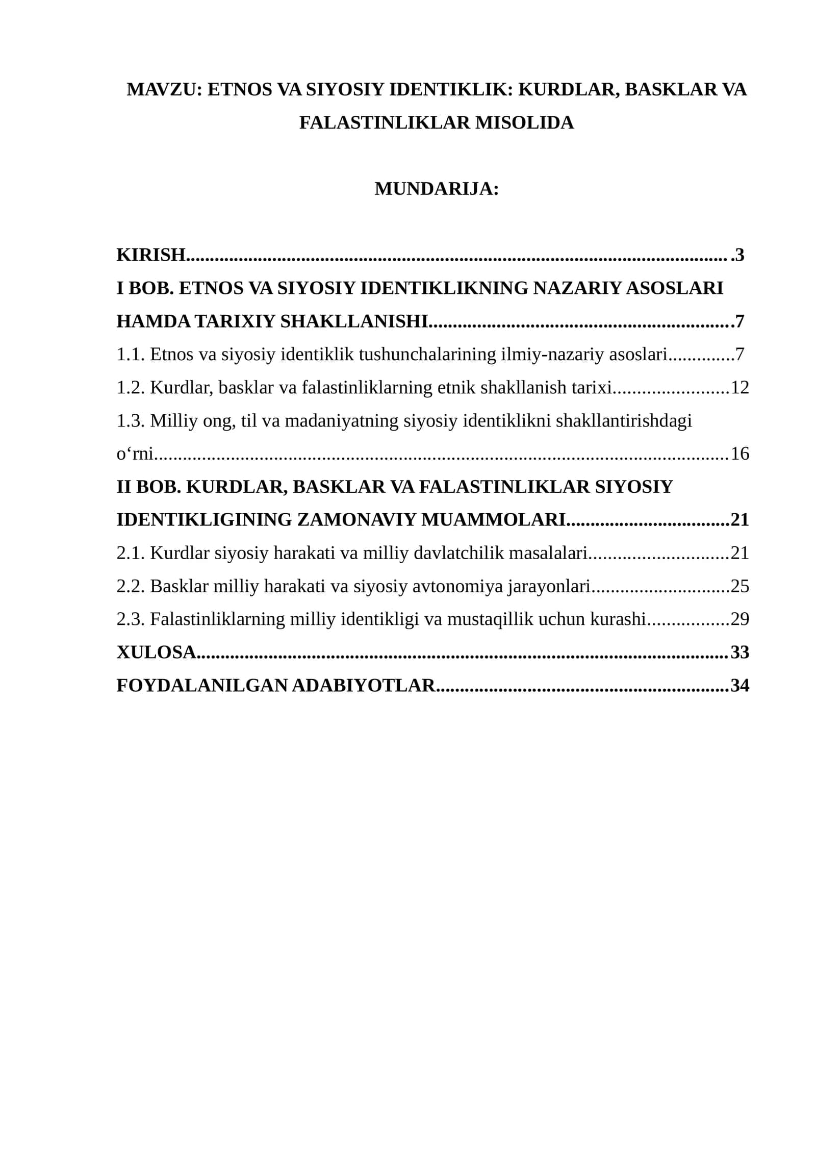 ETNOS VA SIYOSIY IDENTIKLIK: KURDLAR, BASKLAR VA FALASTINLIKLAR MISOLIDA 1