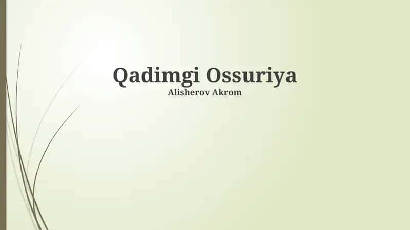 Qadimgi Ossuriya 1