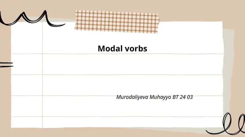 Modal Vorbs 1