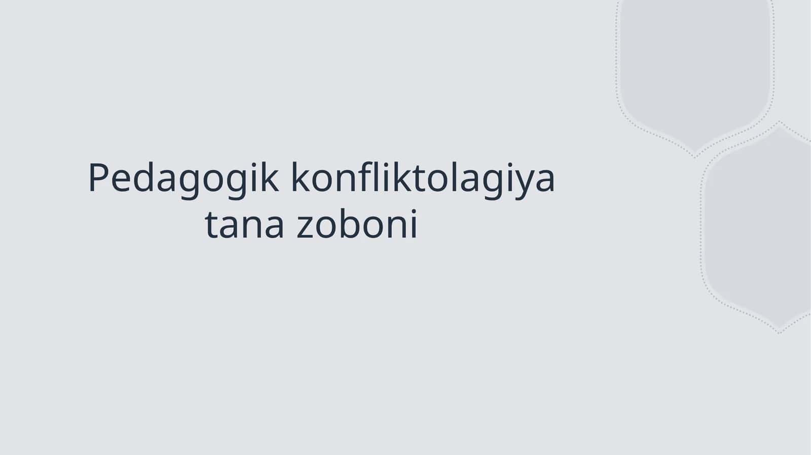 Pedagogik konfliktolagiya tana zoboni 1