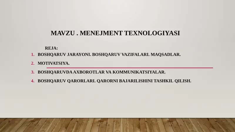 Menejment texnologiyasi 1