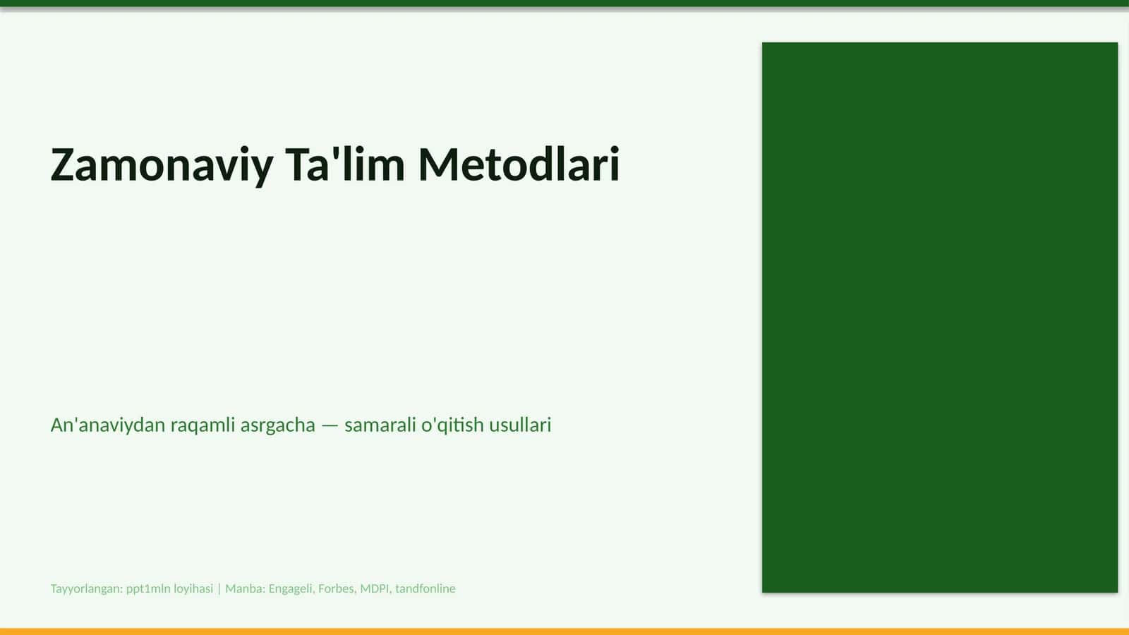 Zamonaviy Ta'lim Metodlari 1
