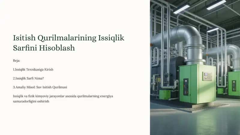 Isitish Qurilmalarining Issiqlik Sarfini Hisoblash 1