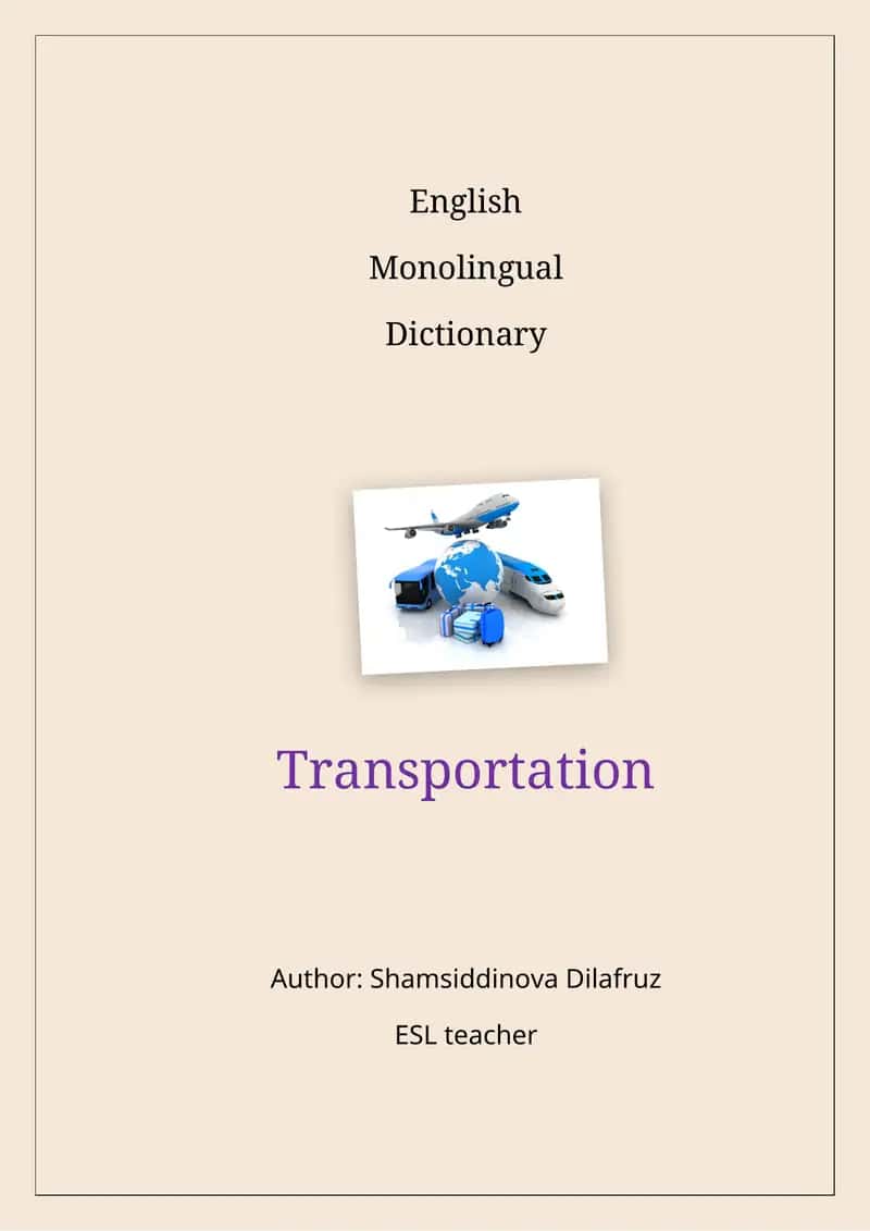 Monolingual Transportation Dictionary 1
