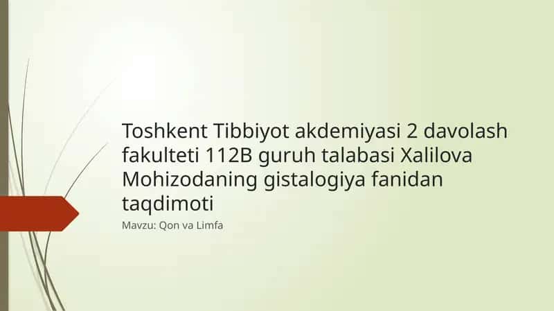 Qon va Limfa 1