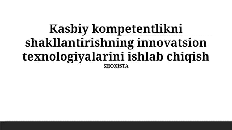 Simulyatsiya va O'yinlashtirish Texnologiyalari 1