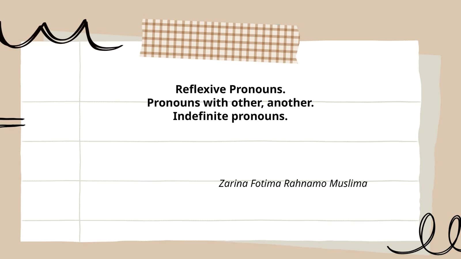 Reflexive Pronouns 1