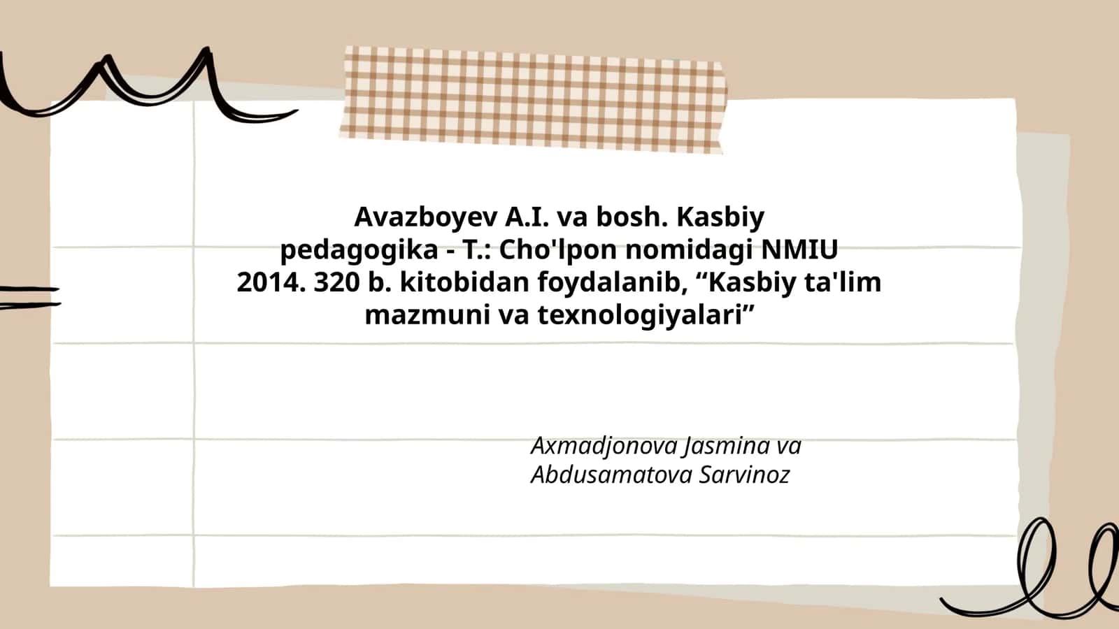 Kasbiy ta'lim mazmuni va texnologiyalari 1