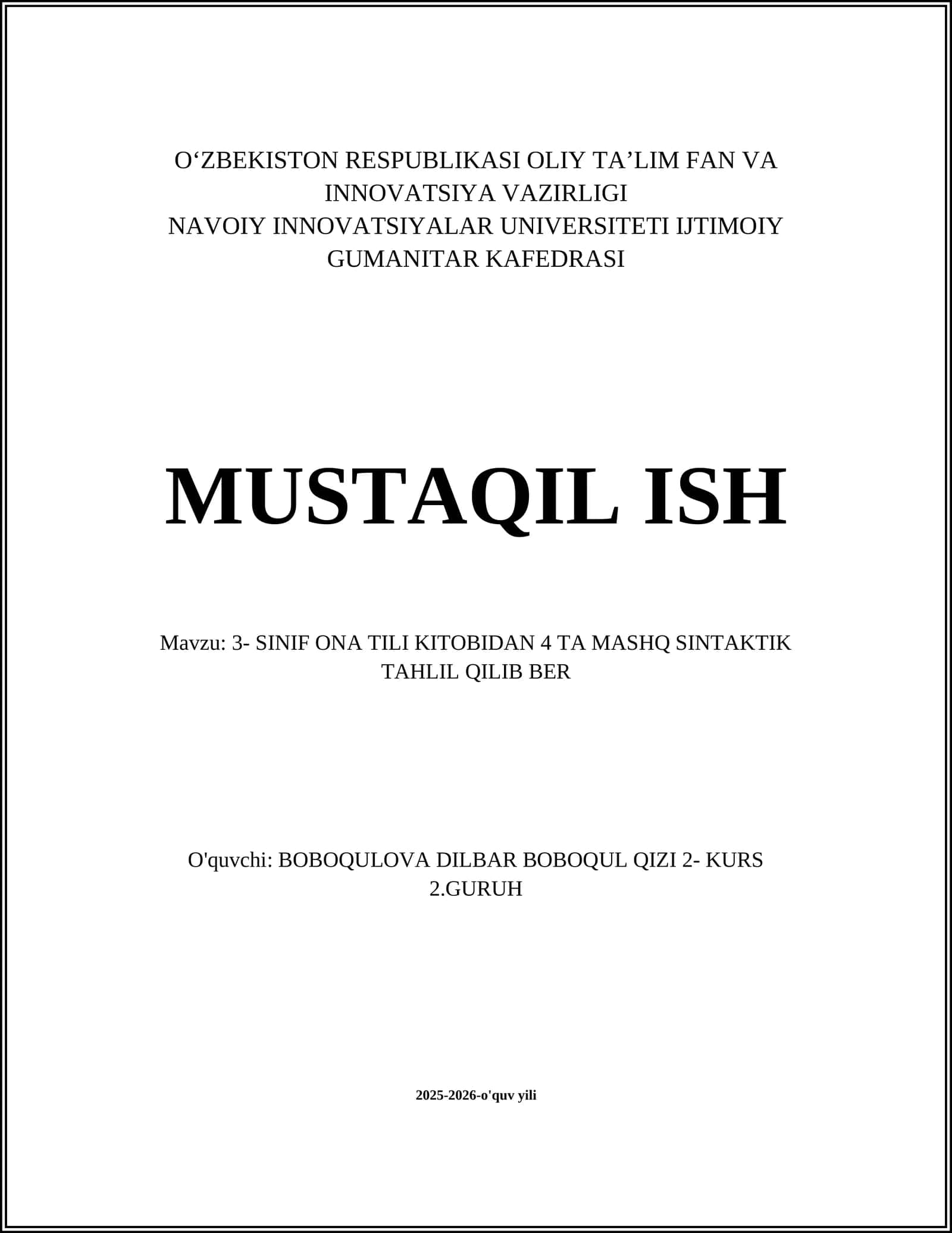 3-sinf ona tili kitobidan 4 ta mashq sintaktik tahlil 1