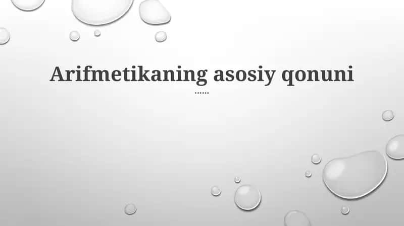 Arifmetika 1