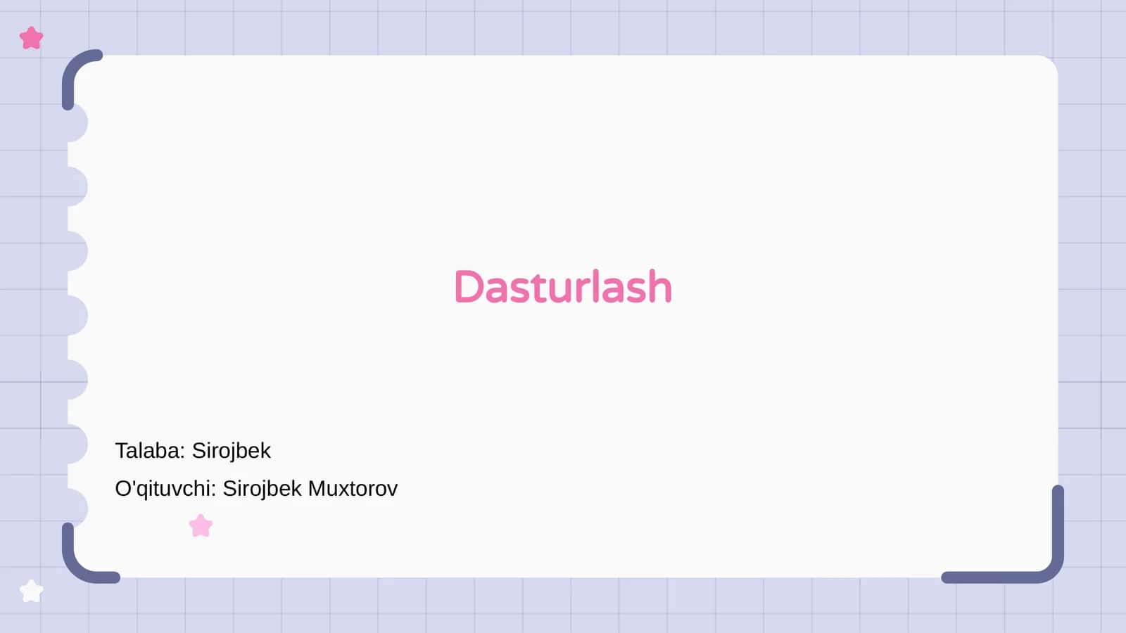 Dasturlash 1
