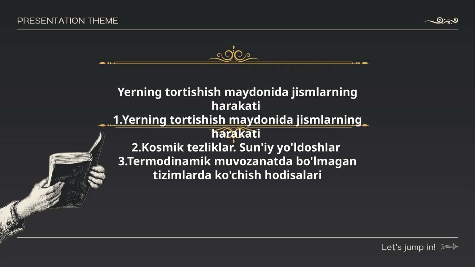 Yerning tortishish maydonida jismlarning harakati 1