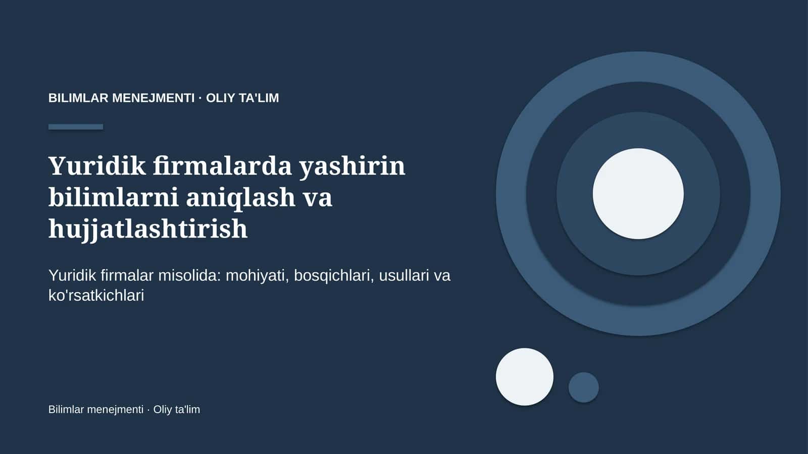 Yuridik firmalarda yashirin bilimlarni aniqlash va hujjatlashtirish 1