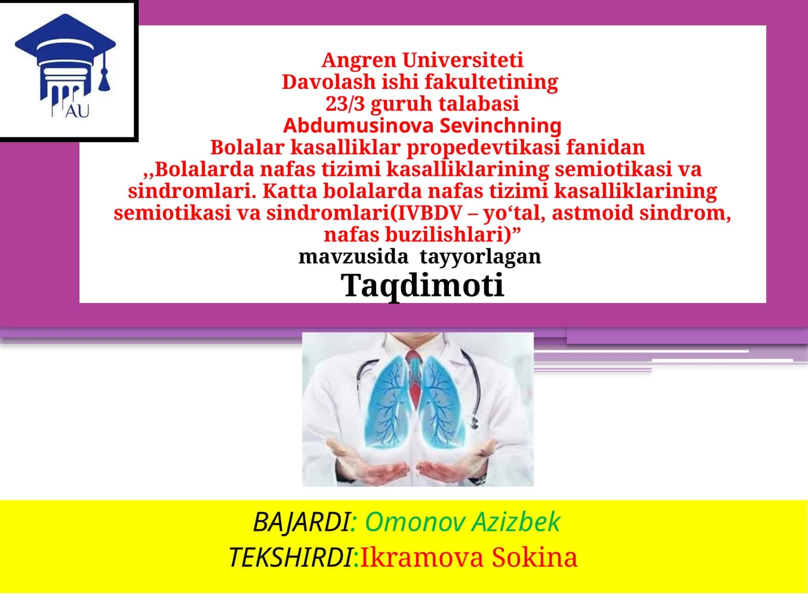 Bolalardan afastizimikasalliklarining semiotikasi va sindromlari 1