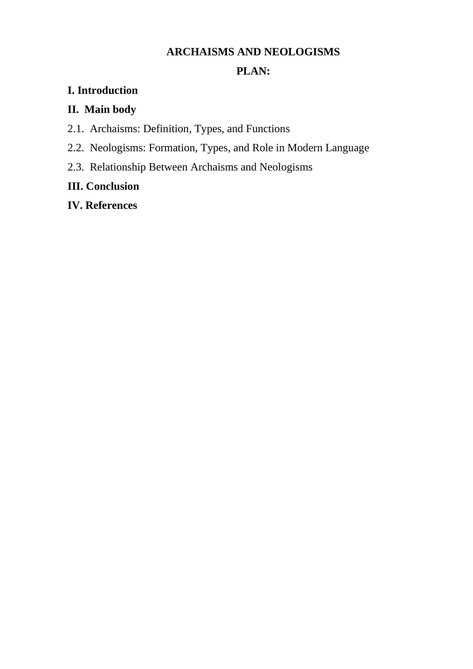 [ARCHAISMS AND NEOLOGISMS] 1