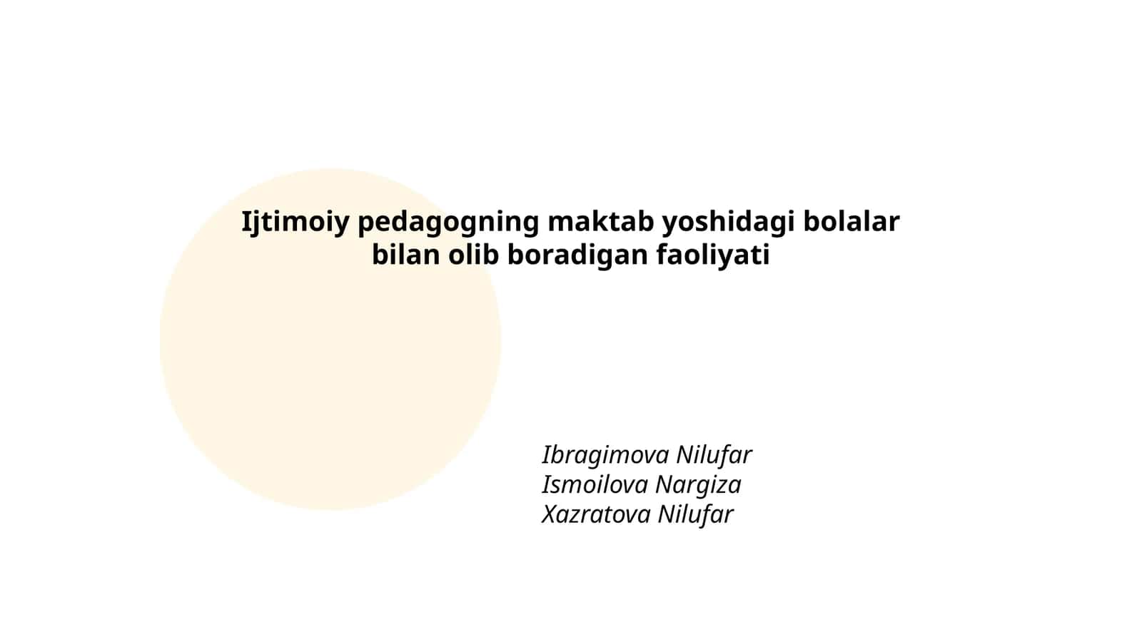 Ijtimoiy pedagogning maktab yoshidagi bolalar bilan olib boradigan faoliyati 1