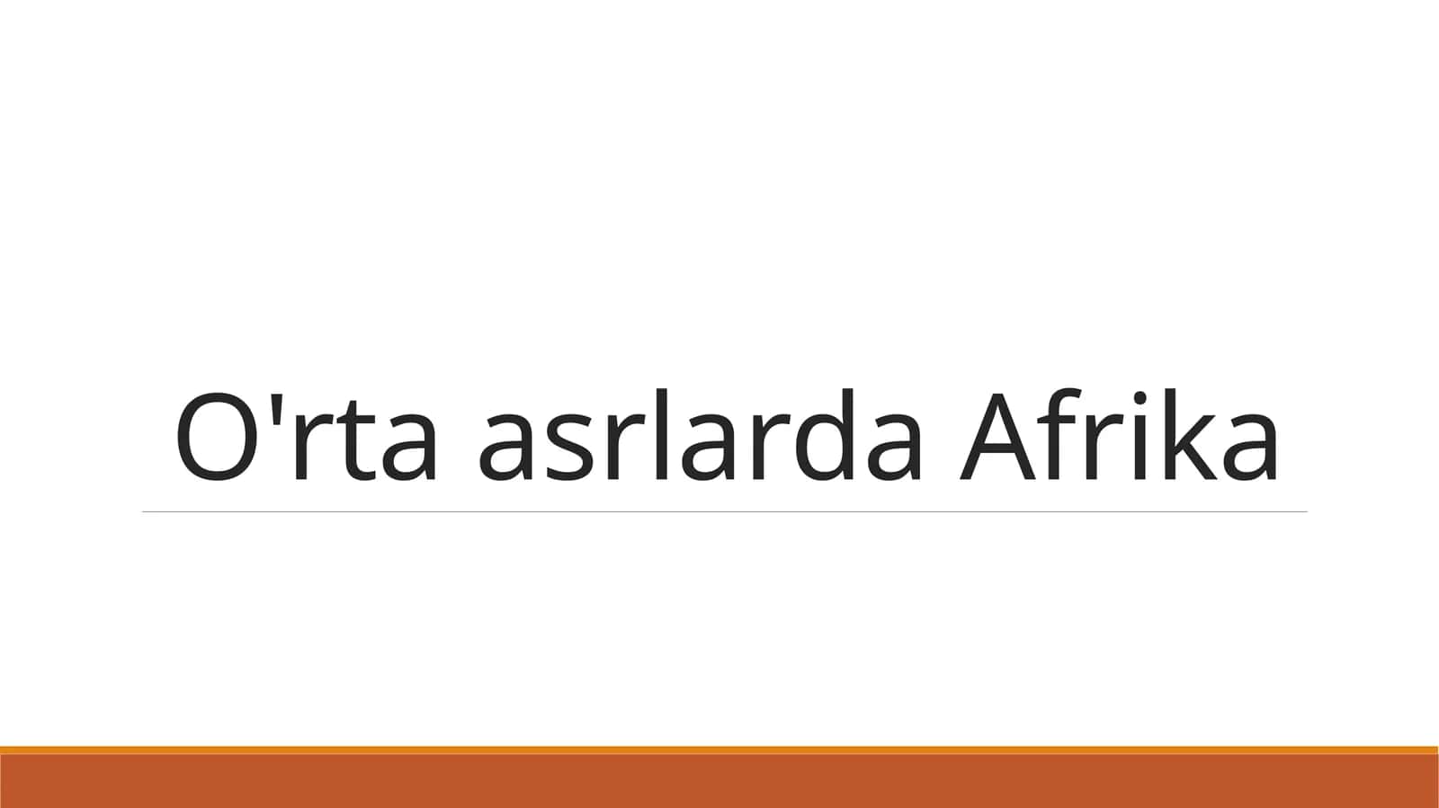 O'rta asrlarda Afrika 1