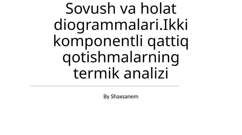Sovush va holat diogrammalari 1