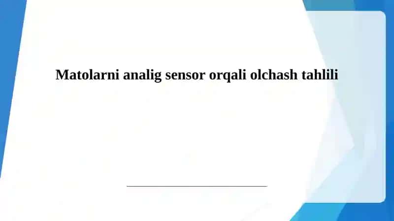 Sensor texnologiyalari