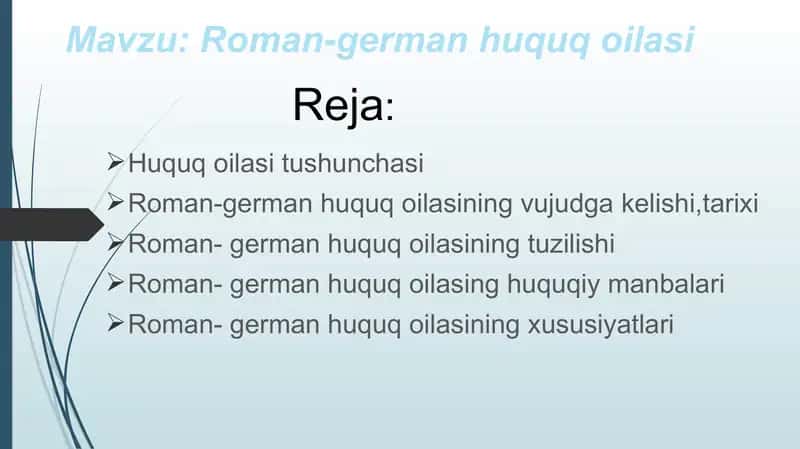 Roman-german huquq oilasi 1
