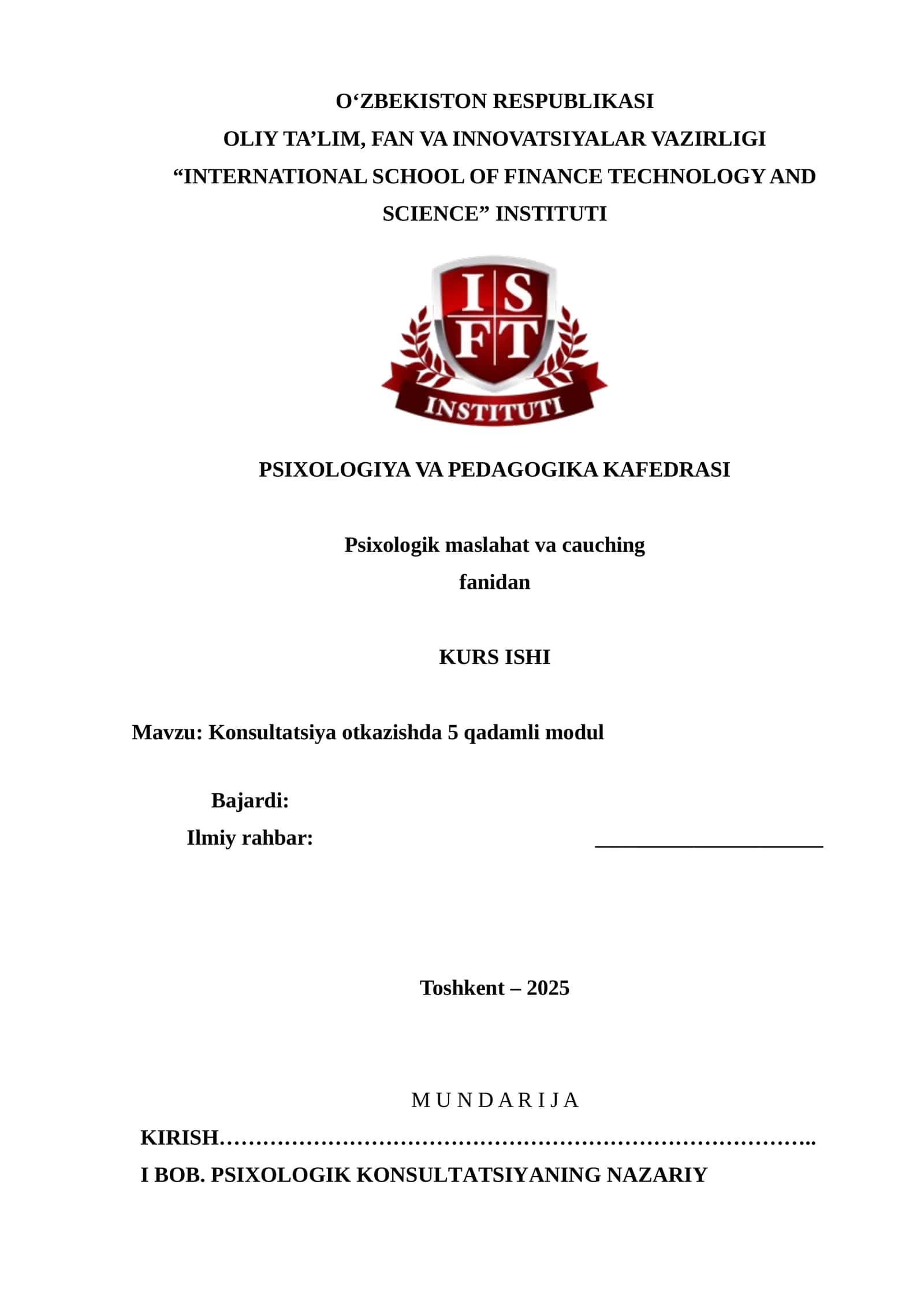 Kurs ishi 1