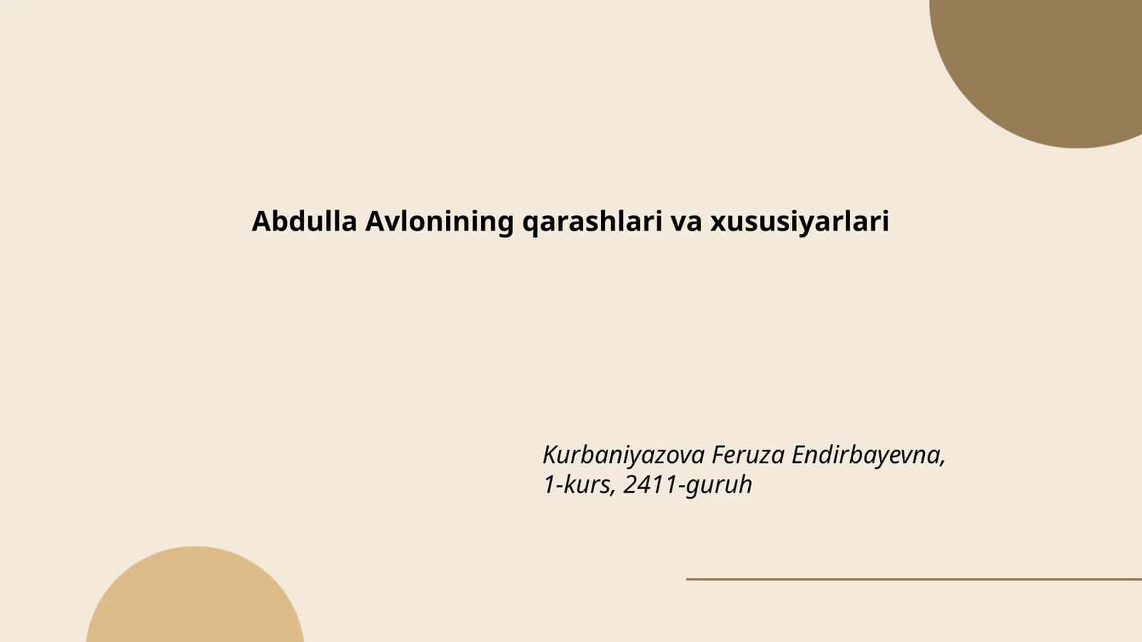 Abdulla Avlonining qarashlari va xususiyarlari 1