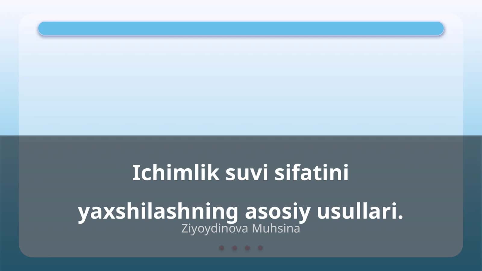 Ichimlik suvi sifatini yaxshilashning asosiy usullari 1