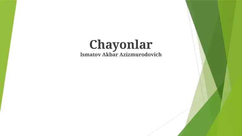 Chayonlar 1