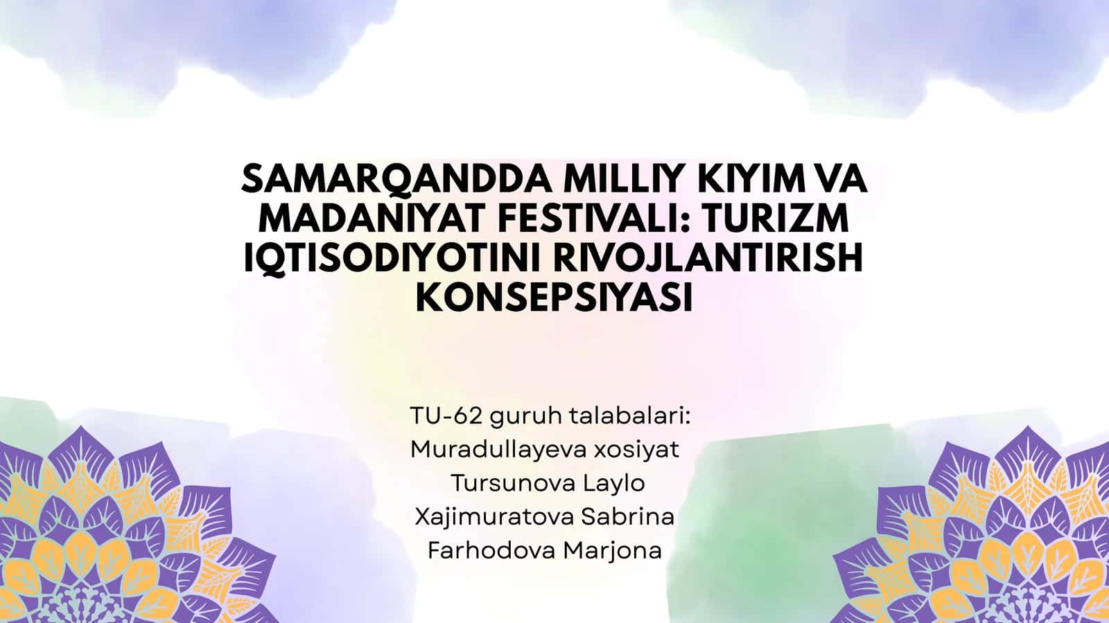 SAMARQANDDA MILLIY KIYIM VA MADANIYAT FESTIVALI: TURIZM IQTISODIYOTINI RIVOJLANTIRISH KONSEPSIYASI 1
