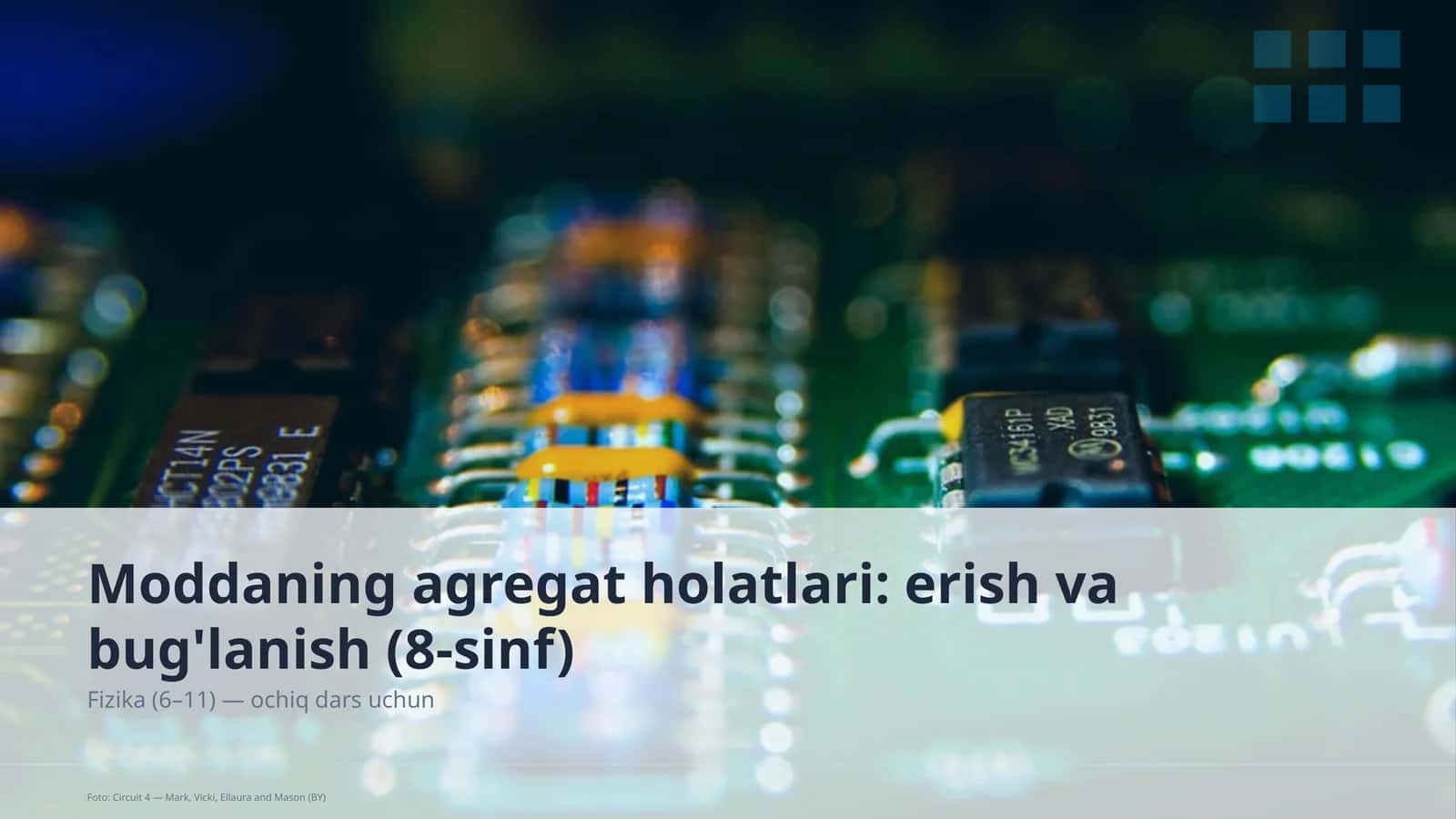 Moddaning agregat holatlari: erish va bug'lanish (8-sinf) 1