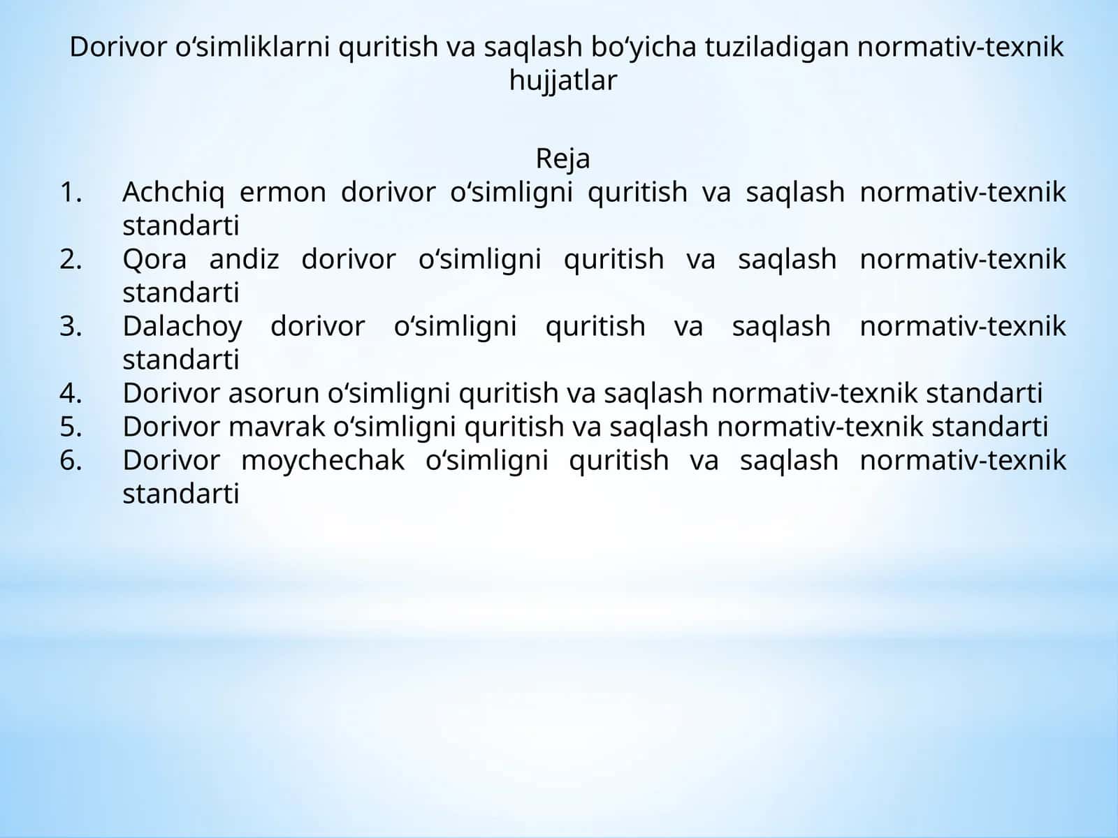Dorivor o‘simliklarni quritish va saqlash bo‘yicha tuziladigan normativ-texnik hujjatlar 1