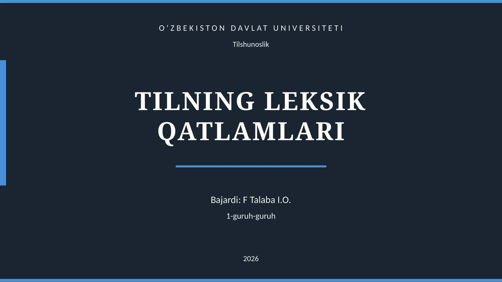 TILNING LEKSIK QATLAMLARI 1