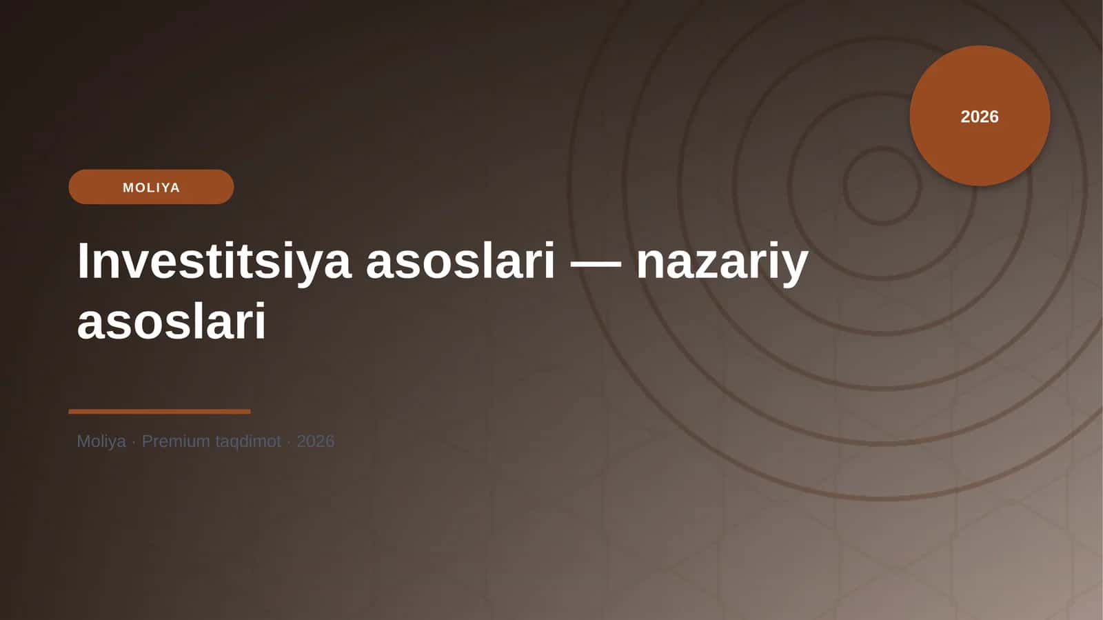 Investitsiya asoslari — nazariy asoslari 1