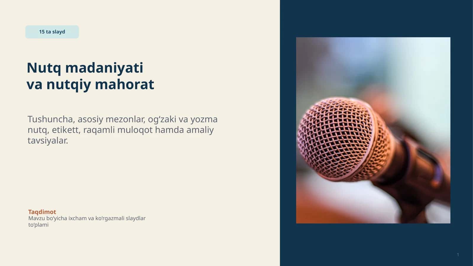 Mavzu bo‘yicha ixcham va ko‘rgazmali slaydlar to‘plami 1