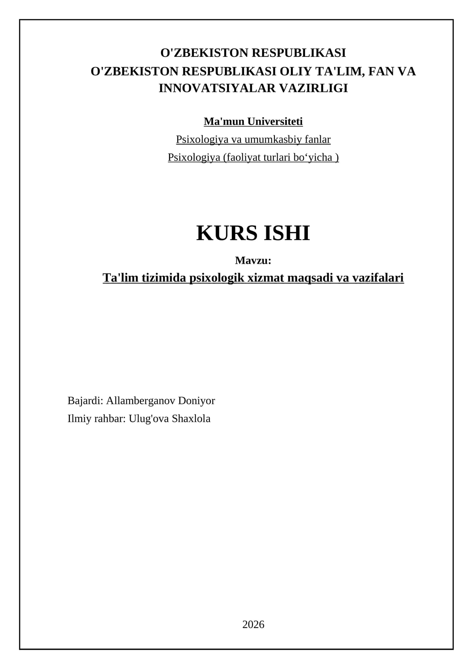 Ta'lim psixologiyasining asosiy tushunchalari va mohiyati 1