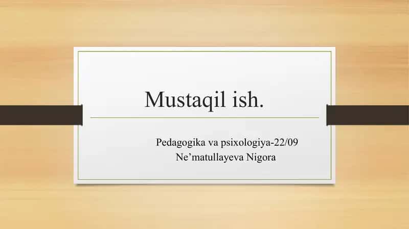 Ongning psixika me’zoni sifatida ajratilishi 1
