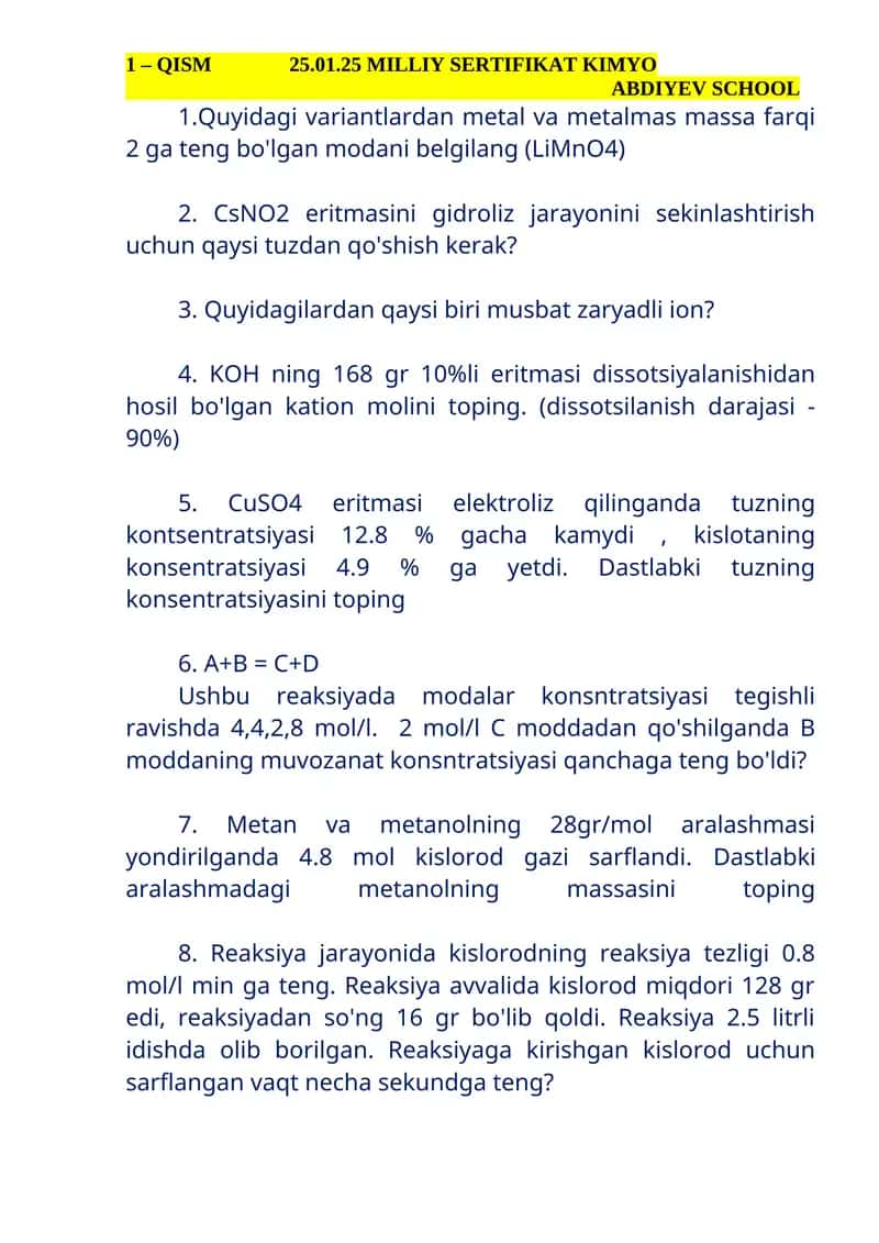 QISM 25.01.25 MILLIY SERTIFIKAT KIMYO ABDIYEV SCHOOL 1