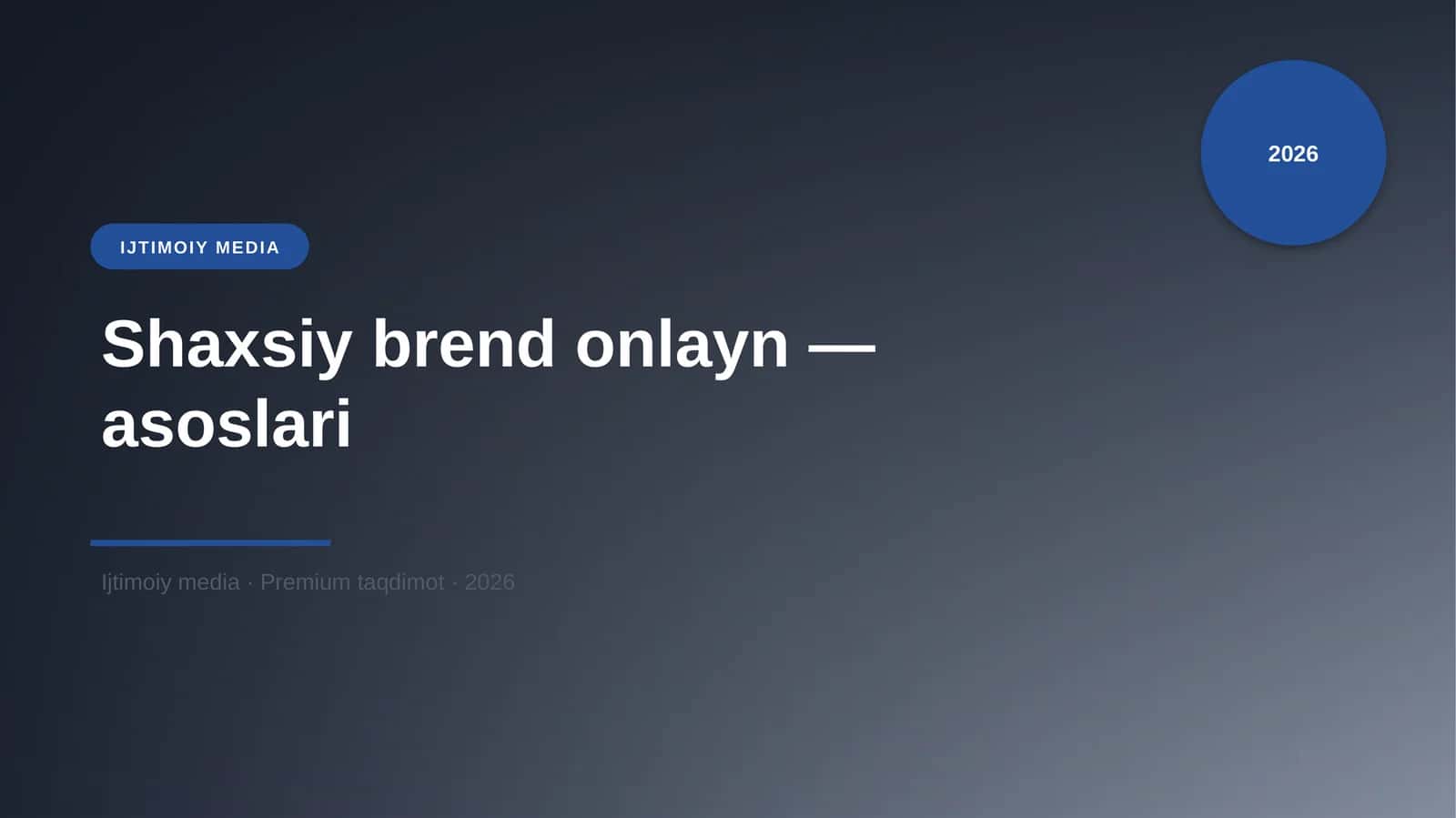 Shaxsiy brend onlayn — asoslari 1