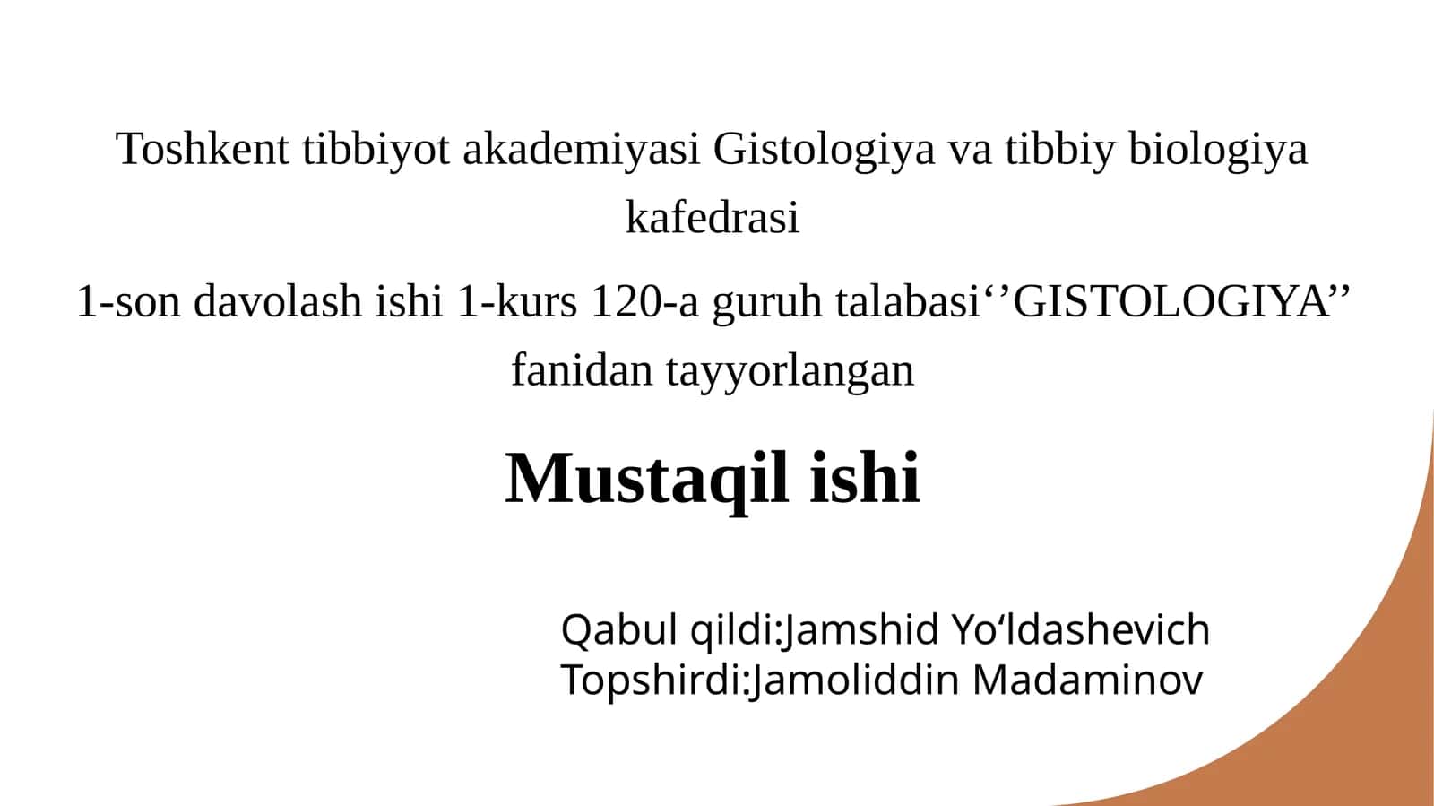 Gistologiya va Tibbiy Biologiya 1