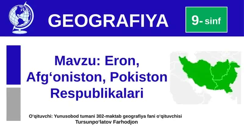 Eron Islom Respublikasi Geografiyasi 1