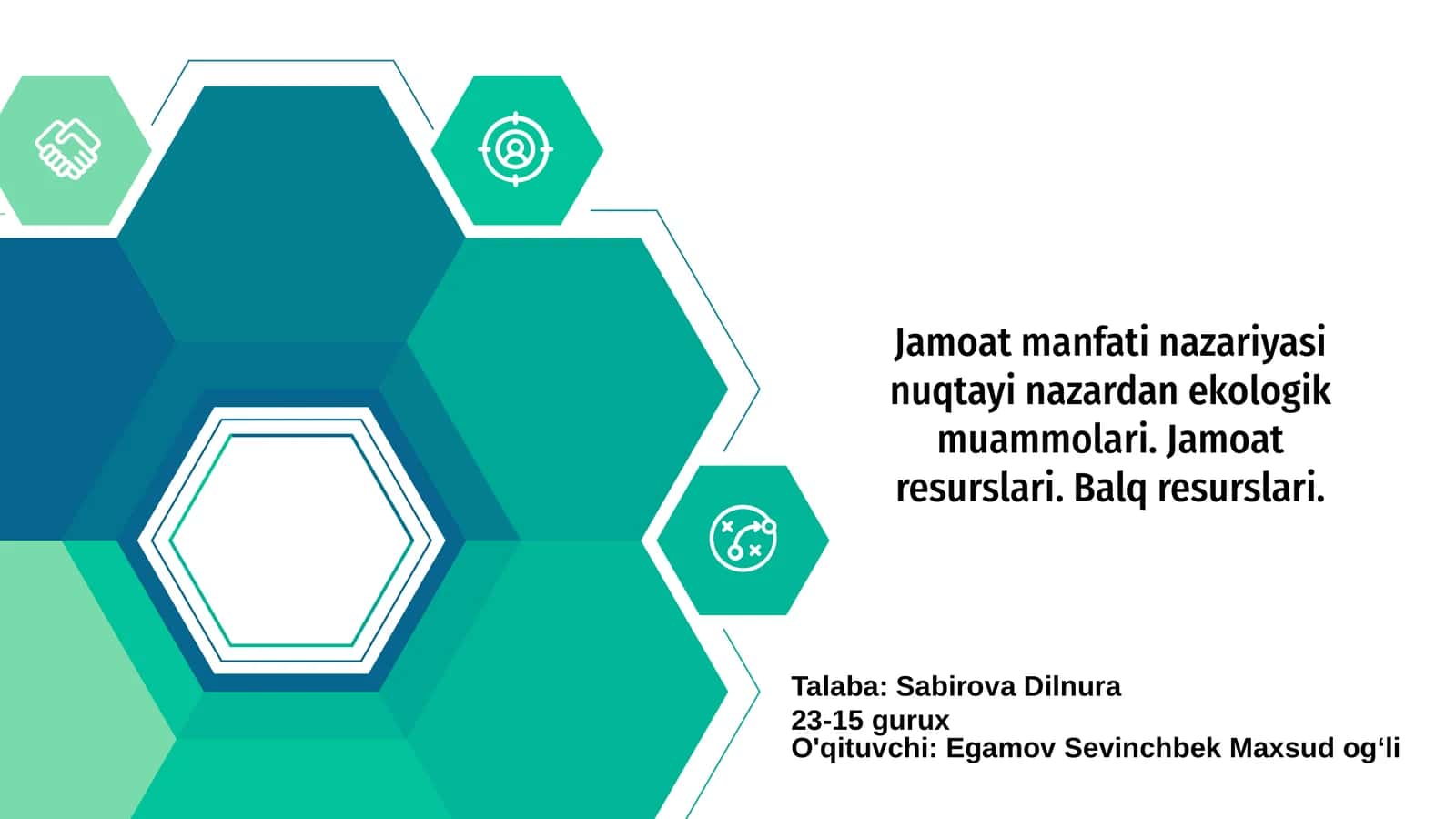 Jamoat manfaatlari va nazariy asoslar 1