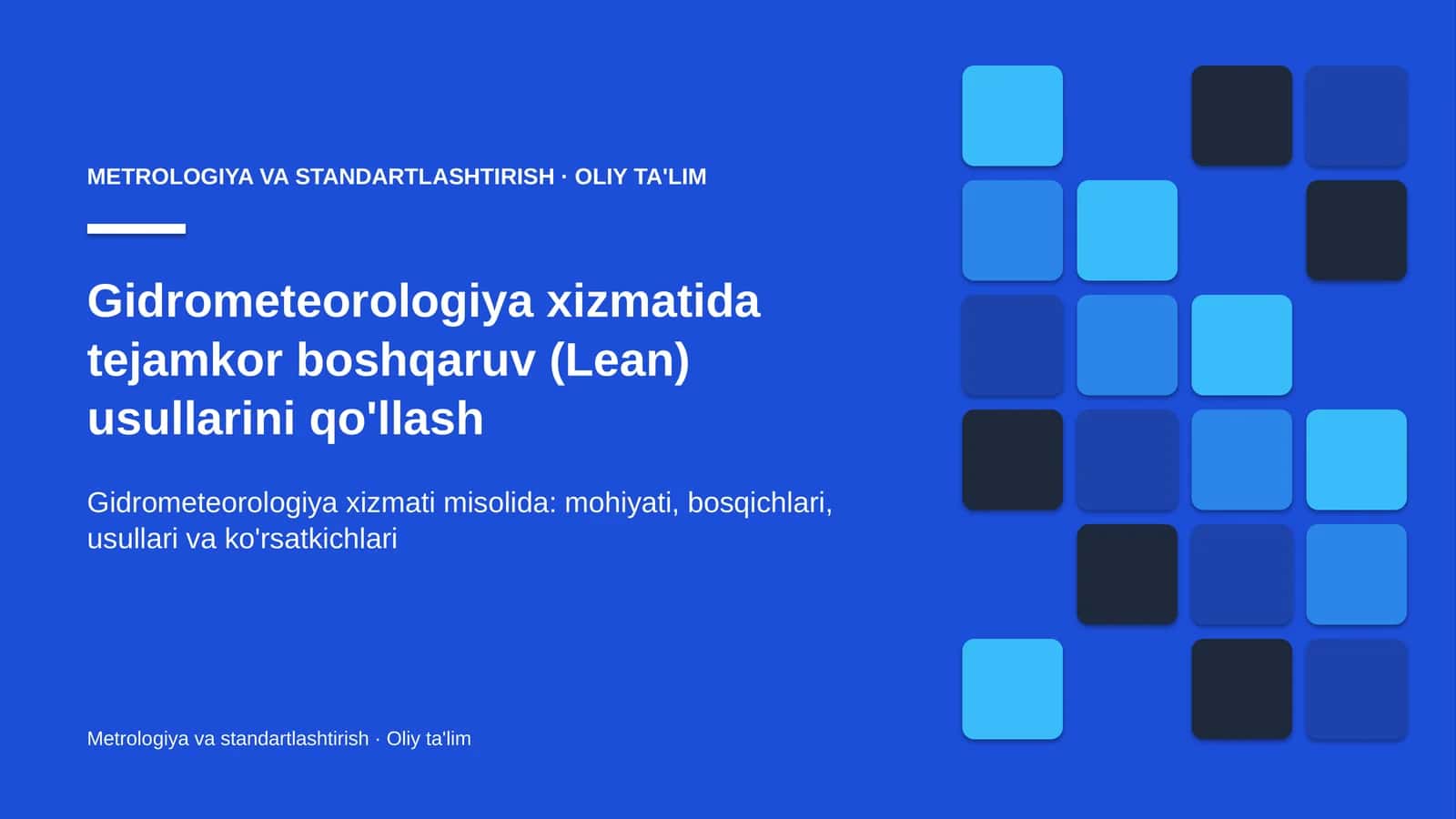 gidrometeorologiya xizmatida tejamkor boshqaruv lean usullarini qo'llash 3030 1