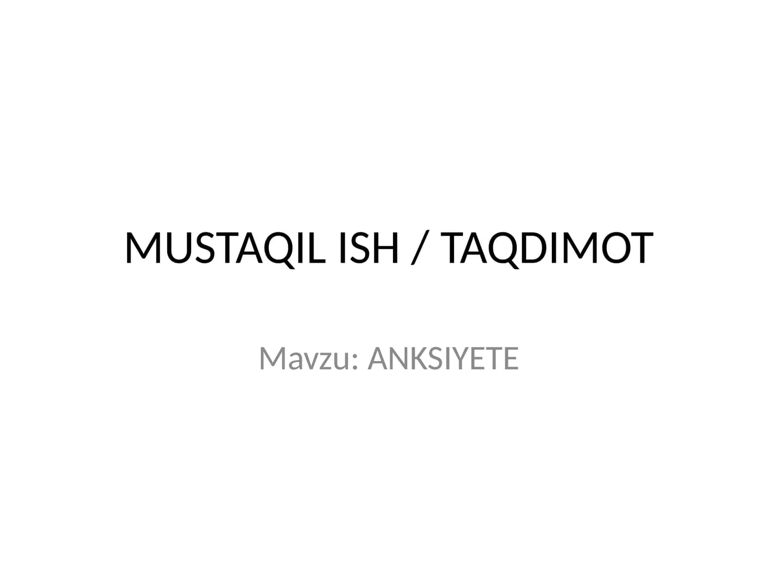 ANKSIYETE 1